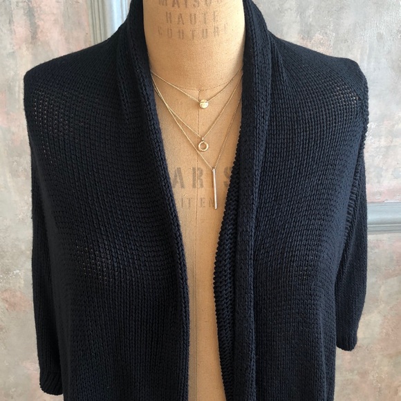 Mossimo Rayon Waterfall Open Sweater Black Medium - Picture 2 of 7